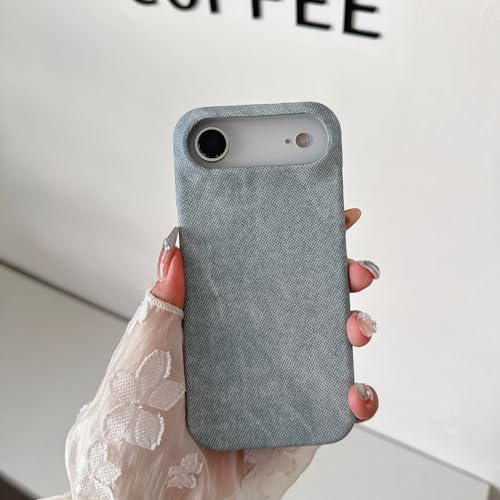Étui de téléphone en cuir mat gris pour iPhone 16 coque antichoc
