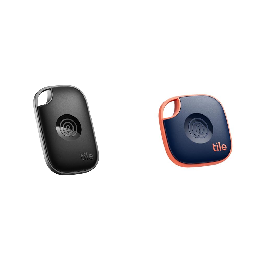 Tile by Life360 Pro (2024) – Pacchetto potente di tracker Bluetooth, localizzatore di chiavi e oggetti per chiavi, borse e altro, Nero + Arancione