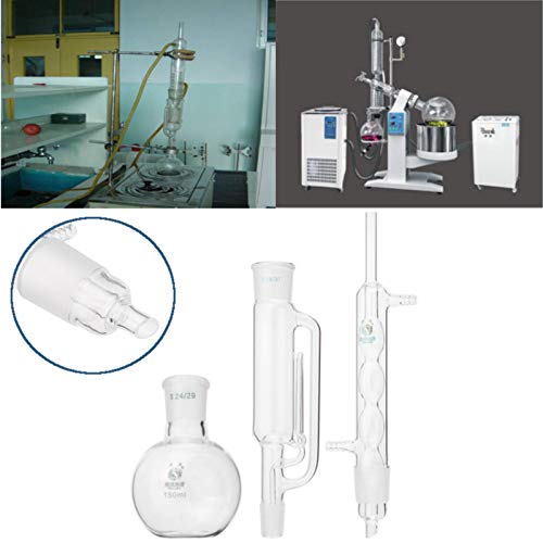 VIDOO 150Ml Borosilicate Vidrio Soxhlet Extractor Condensador Con Fondo Plano Flask Lab Glassware