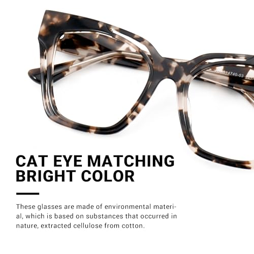 Image of Zeelool Vintage Cat Eye Blue Light Blocking Glasses for WomenDomena ZJGA814740-03 Tortoise