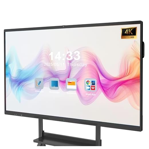 YCKJNB 65 Pollici 4K Interattive Lavagna Digitale, 8GB RAM, 128GB ROM, Telecamera UHD Integrata, Microfono, Supporto WiFi, Bluetooth, HDMI (Solo Montaggio a Parete)