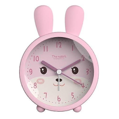 JOYHAPPST Dww-Children's Alarm Clock For Girls Without Ticking,rabbit Children's Alarm Clock Silent Alarm Clock