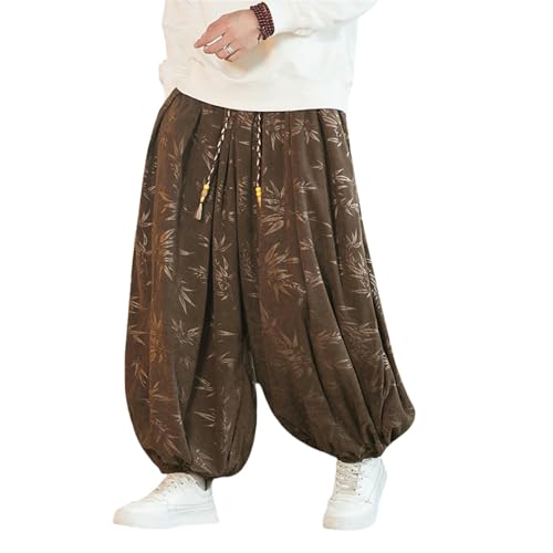 Pantalon long en velours côtelé de style chinois automne-hiver