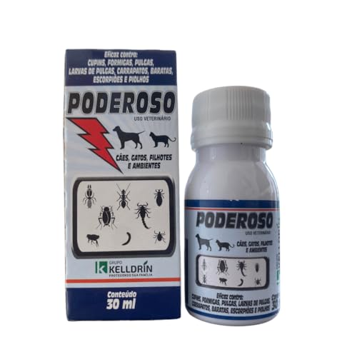 Poderoso Veterinário 30ml Indicado para cães e gatos, adultos e filhotes inseticida é indicado també