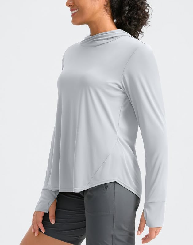 Pudolla Women's Sun Protection Shirt UPF 50+ Long Sleeve Lightweight UV Hoodie for Women Hiking Outdoor Fishing Summer - Image 2