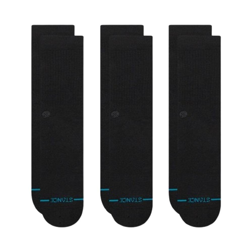 Stance, Unisex, Icon 3 Pack, Black/Black, Medium
