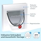PetSafe Klassische Manuelle Katzenklappe mit 4 Verschlussoptionen - Flexibler Zugang, Robustes Design - Grau, Tunnel inklusive