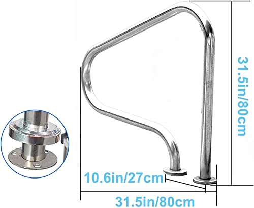 Main courante de piscine avec courbure de sécurité durable 80 cm - 7