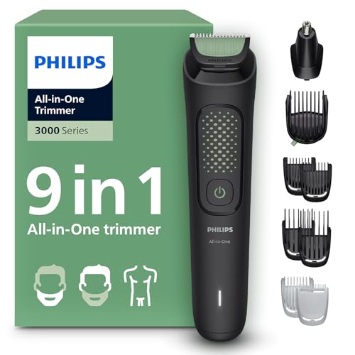Image of Philips Multigroom 3000 Series All-in-one 9-Piece Trimmer - Shaver and Hair Clipper for Face, Head & Body, Self-Sharpening, Skin-Friendly Blades, 12 Length Settings, Model MG3946 /15