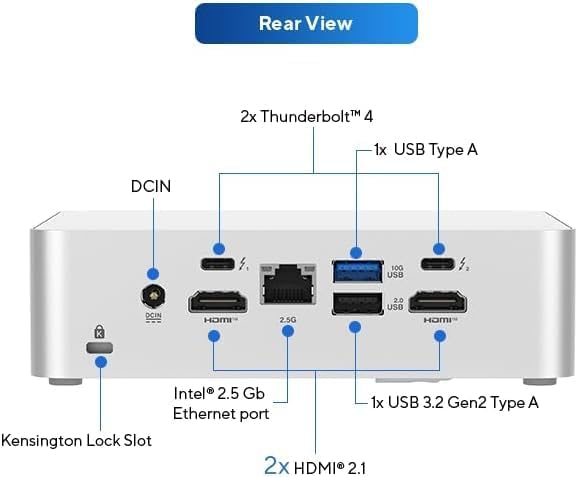 ASUS NUC 15 Pro+ NUC15CRSU9 Mini PC, Cyber Canyon Core Ultra 9 285H,16-Cores 5.4Ghz, Arc 140T GPU, 64GB RAM + 4TB NVMe SSD, Dual Thunderbolt 4 Ports, WiFi 7, Win 11 Pro (64GB RAM + 4TB NVMe)