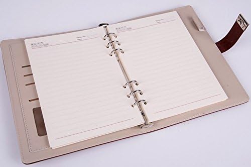 Business Binder Journal With Combination Lock A5, 9” X 6.7”, Excutive Diary With Passcode PU Leather Is A Refillable Leather Journal (Wine Red)