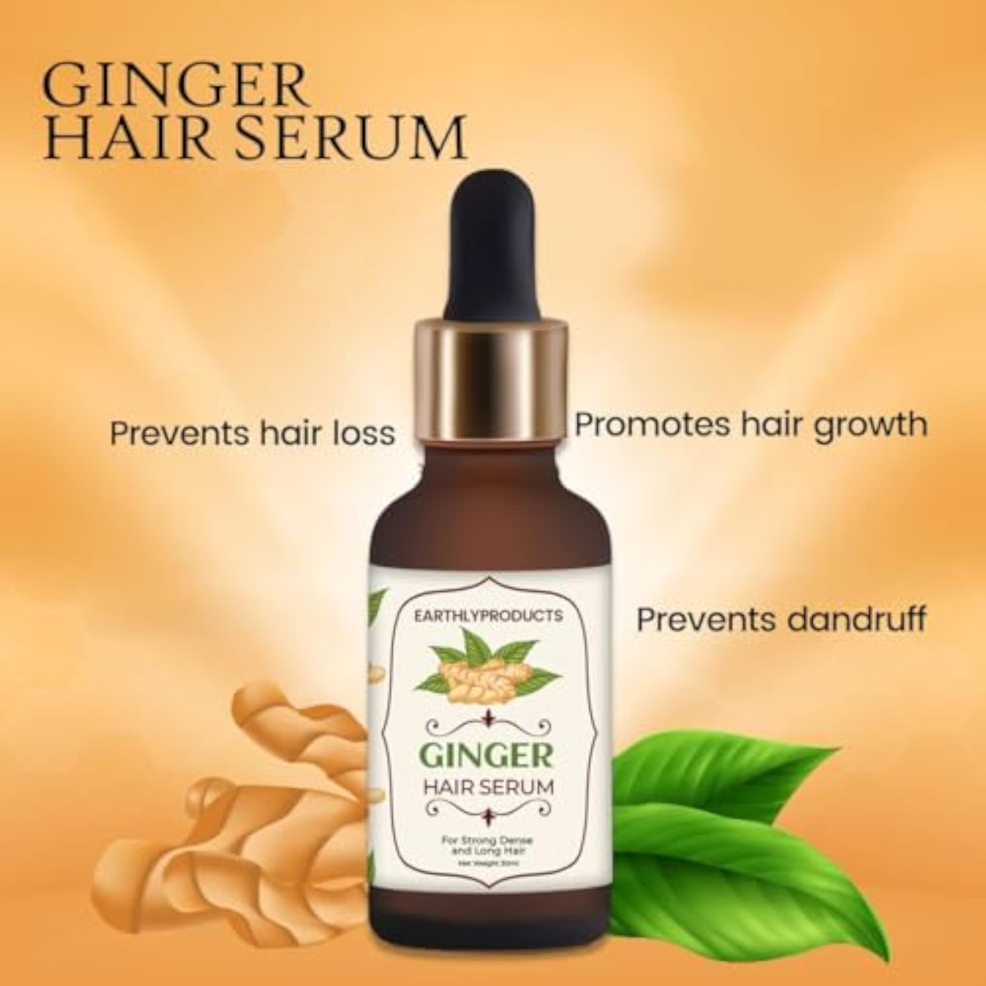 Ginger Hair Serum with Herbal Extracts for Nourishment