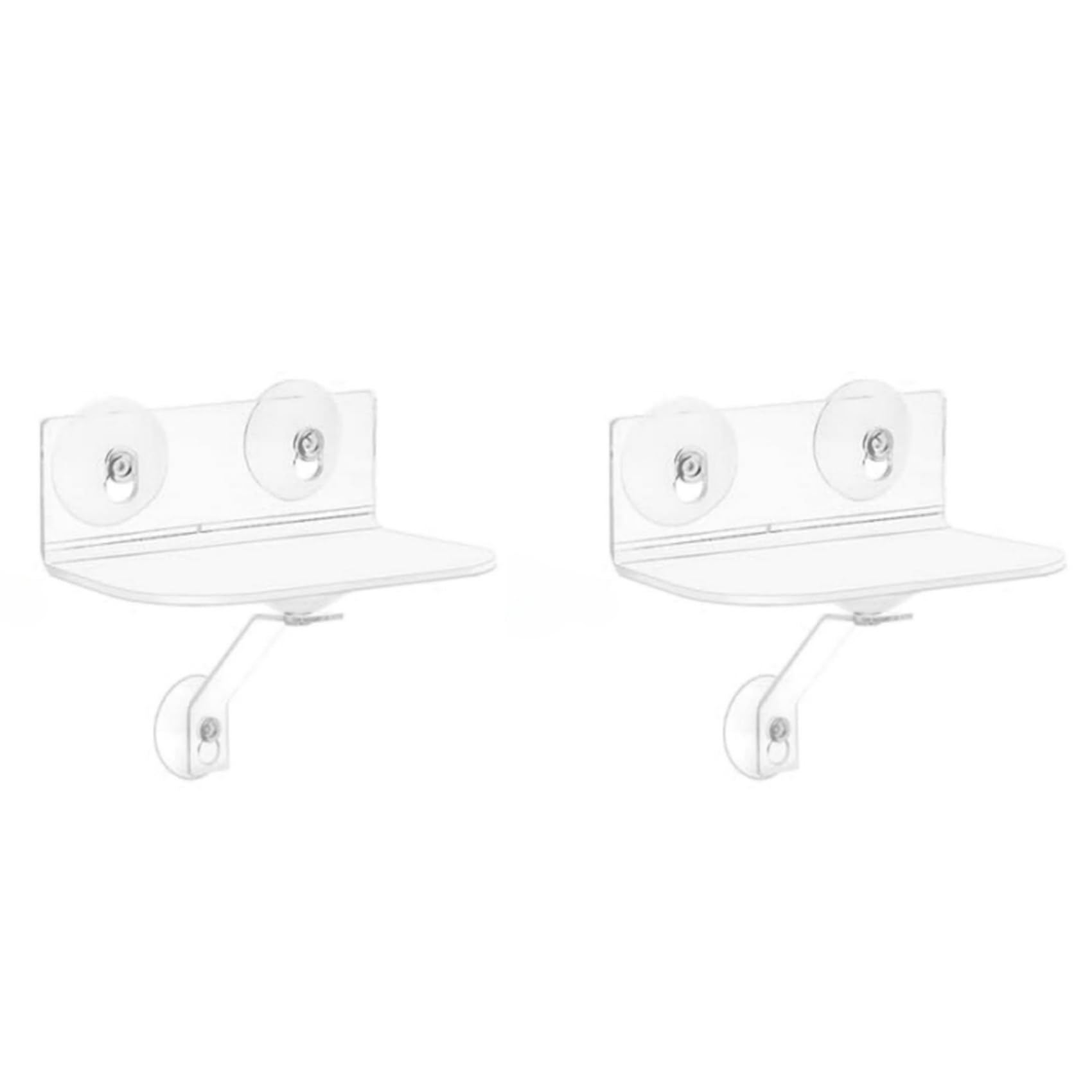 Vjsujehgy 2X Clear Acrylic Window Shelf with Suction Cups, Hanging Shelf for Plants, Camera, Picture Frame