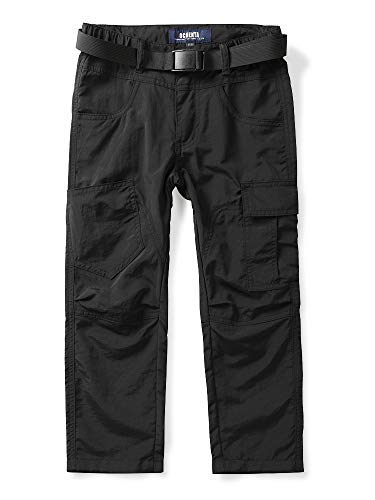 Aeslech Boys' Quick Dry Pull on Outdoor Cargo Pants for Black Tag 160-10-11 Years