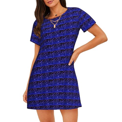 Chemise de nuit courte Bright Stars pour femme vêtement de nuit léger