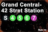 Grand Central 42nd Street Station Rustic Sign - Vintage New York Decor Metal Sign 12x8 Inch