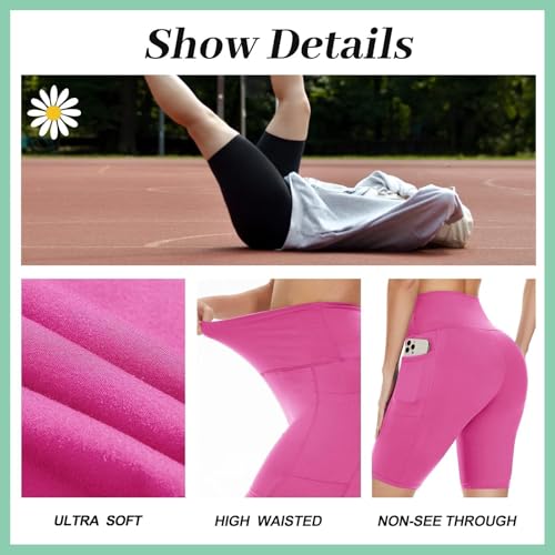 TNNZEET Biker Shorts Women - 8"/5"/3" High Waisted Tummy Control Workout Gym Spandex Booty Yoga Volleyball Shorts