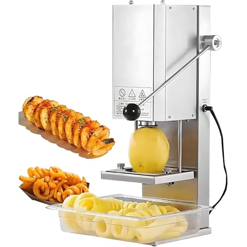 Máquina corta papas espiral de acero inoxidable automática