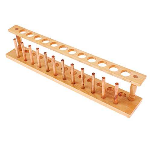 KBOLAE - Support de rangement en bois pour tubes à essai de laboratoire avec 12 trous