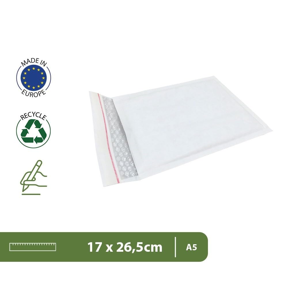 Loto de 120 sobres A5-21x15 cm - kraft y burbujas - Pack & Move
