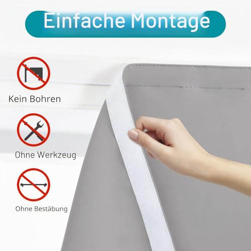 Verdunkelungstürvorhänge, französische Türjalousien kleben auf Vorhänge für Privatsphäre und Lichtsteuerung, thermische Verdunkelungsvorhänge Haustürvorhang binden (Light Grey, 66*173CM(26*68Inch))