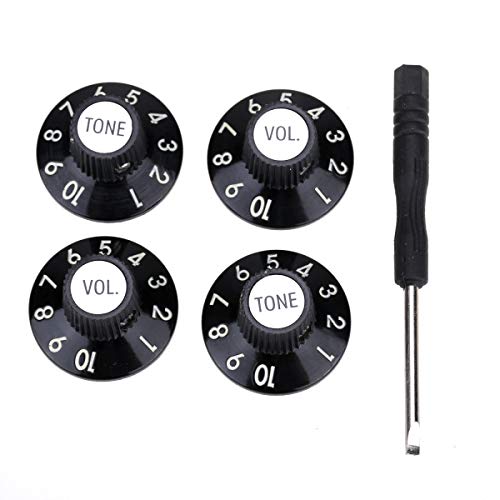 Musiclily Pro Imperial Inch Size Boutons Guitare Chapeau de Sorcière 2 Tone 2 Volume Skirted Amp Knobs Set,Noir (Lot de… - Les Beatles, Paul McCartney, John Lennon, RIngo Starr, George Harrison Musiclily Pro Imperial Inch Size Boutons Guitare Chapeau de Sorcière 2 Tone 2 Volume Skirted Amp Knobs Set,Noir (Lot de…