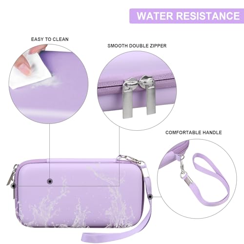 Supmay Diabetic Supplies Hard Case Diabetic Supply Organizer Bag Carrying Case for Diabetes Testing Kit Blood Glucose Monitor with Blood Sugar Glucometer Test Strips Lancing Device Lancets, Purple - Image 4