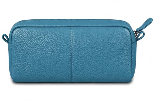Image of Calfnero Genuine Leather Toiletry Bag for Men & Women | Premium Leather Travel-Pouch | Toiletry Organizer | Cosmetic & Shaving Kit Bag | Unisex Travel Dopp Kit (Torque)