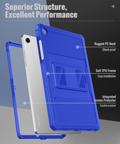 Image of MoKo Shockproof Case Fit Samsung Galaxy Tab A11+ Plus / A9+ 11 Inch | Full Body Rugged Stand Back Cover with Built-in Screen Protector for Galaxy Tab A11+ / A9+ Tablet, Klein Blue