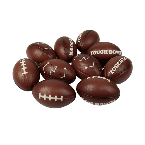 image for GiftExpress 12pc 4” Touchdown Printed Mini Foam Football Balls, Smal