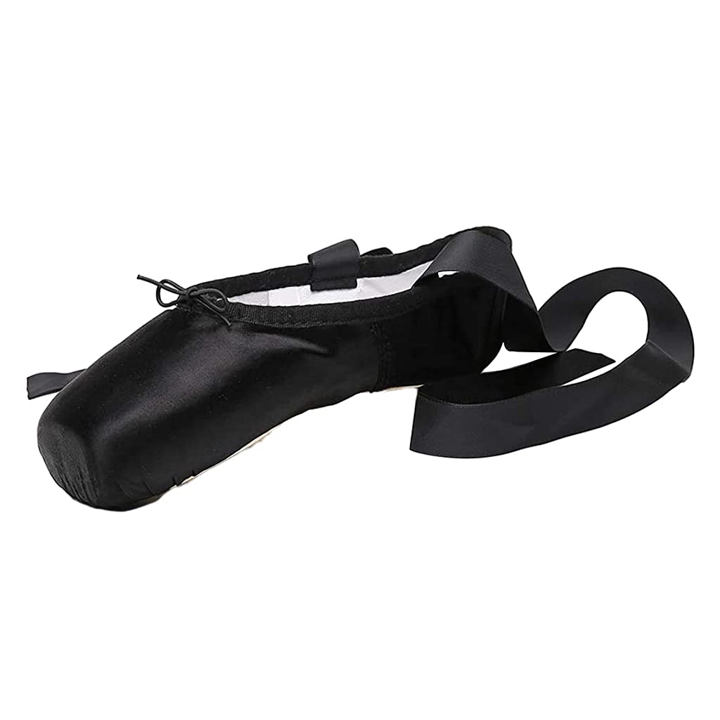 nivaa Ballet Shoes Professional Dance Shoes Adult Pointe Slippers Lace Up 34-43 Black 34-picture-11