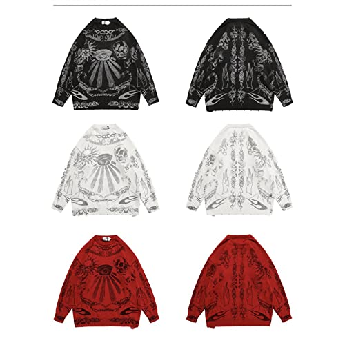 Gothic Dark Harajuku Sweater - Sportswear Casual Trend Head Print Thermal Street Hip Hop3
