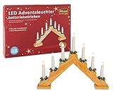 Alimentado por un enchufe Idena candelabro de navidad con luz LED, diseño de 40 x 30 cm, funciona con pilas, de color natural 8582092