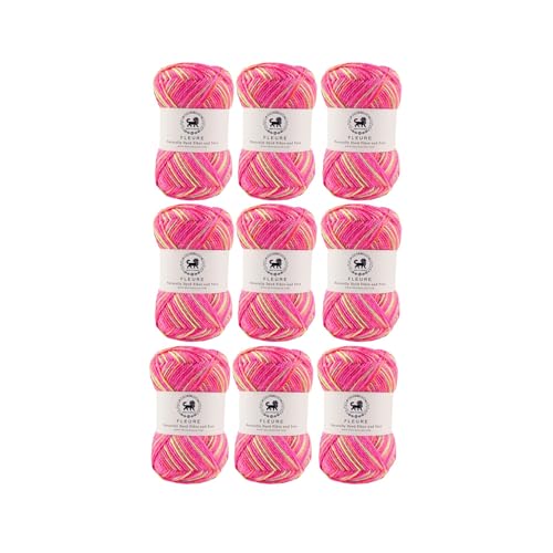 Image of Nestnhaven Acrowools Fleure Hand Knitting and Crochet Yarn. Pack of 1 Ball - 100gms. Shade no - NNHF (Multicolor22) | (900 Gm)
