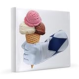 CafePress Power Rangers Holding Ice Cream 8x8 Canvas Print