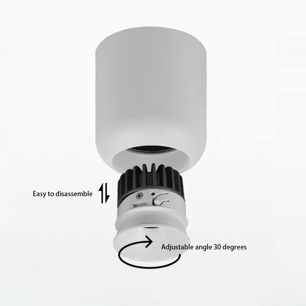 Reflektor Sufitowy Led, Oświetlenie Punktowe, Montaż Powierzchniowy, Oświetlenie Akcentowe Wewnętrzne, M Mini Oprawa Sufitowa, Cylindryczny Aluminiowy Reflektor Do Koryta,Black3500k