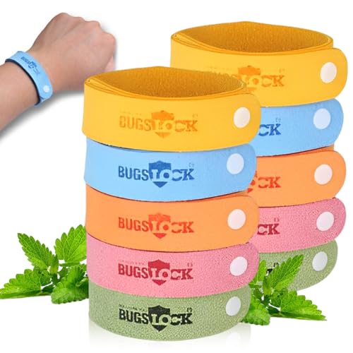 EIHI 10 Pezzi Braccialetto Antizanzare, Braccialetti Antizanzare Bambini, Braccialetti Repellenti per Zanzare, Regolabile Braccialetto Repellente Antizanzare per Bambini e Adulti Interno,B