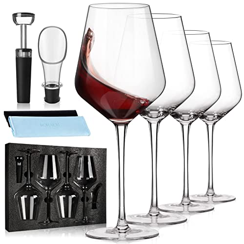 Listado de Copa sniffer - los preferidos. 46 Tucorresi Copas de Vino: 4PCS 650ml Copas de Vino Tinto - Vaso de Cristal Soplado a Mano Regalo Ideal para Amantes del Tinto Fiesta Cumpleaños Uso diario, 22oz