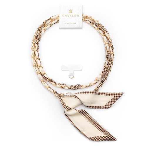 Bild: ONEFLOW Universal Handykette zum Umh�ngen, Designer Handyband f�r H�llen, Scarf Kette abnehmbar mit Karabiner ohne Handyh�lle f�r alle Smartphones, Chainless Silk Liaison, Old Money f�r 29,99 EUR (-15%) statt 29,99 EUR bei amazon.de