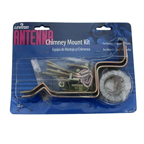 Leviton Chimney Strap Mount Bracket for Roof Antenna 10-Ft Straps C5921