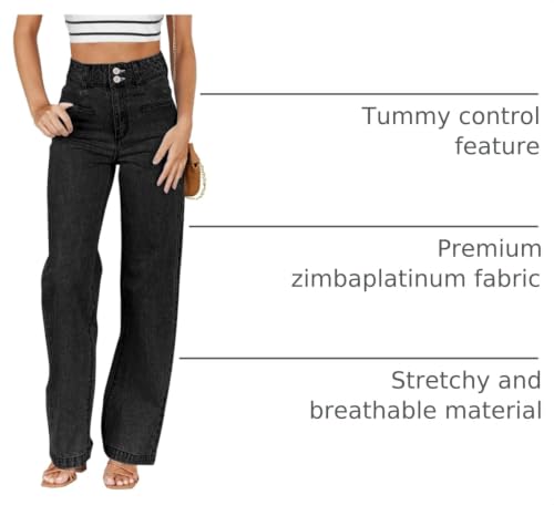 Image of Sidefeel Jeans for Women High Waisted Straight Leg Denim Pants