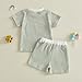 GGBNOMER Toddler Baby Boy Summer Clothes Waffle Truck Embroidery Short Sleeve Tops T-Shirt and Shorts Sets Cute 2Pcs Outfits (Cute Green, 2-3T)
