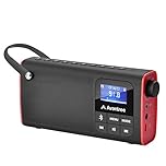 Avantree SP850 Portable FM Radio with Bluetooth Speaker and SD Card Player 3-In-1, MP3 Player with Headphones Socket, Auto Scan Save, LED Display, Rechargeable Battery Transistor Radio (No Am)