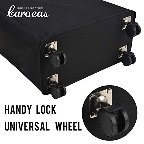 Laundry Hamper, Caroeas Rolling Laundry Basket Collapsible Tall Slim Laundry Hamper with Washable & Breathable Mesh Liner Waterproof & Dustproof Laundry Cart on Wheels (Black)