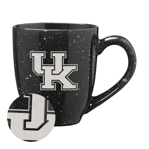 Rico Industries NCAA Kentucky Wildcats Black 16 oz Team Color Laser Engraved Speckled Ceramic Coffee Mug