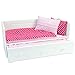 18 Inch Doll Furniture, White Day Bed with Trundle and Bedding, Fits 18 Inch American Girl Dolls & More! Doll Day Bed with Trundle