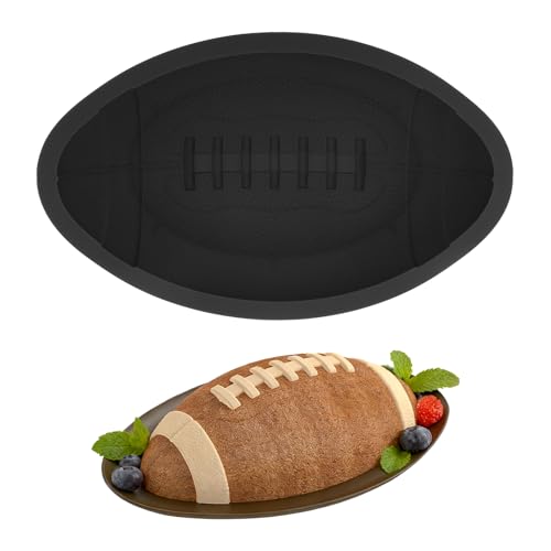 3D Black Football Cake Pan with Silicone Mold Nonstick Breakable for Baking