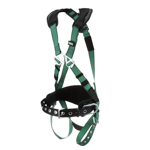 Msa 10197364 V-Form Construction Harness - Standard (Medium), D-Ring Configuration: Back/Hip, Tongue Buckle Leg Straps, With Shoulder Padding, Full Body Harness #TOP7