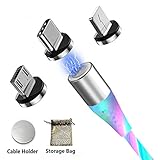 [Ventaja] --- 1 Design Diseño de luz suave --- el cable USB magnético con luz que fluye, fácil de encontrar el cargador o el teléfono en la oscuridad. 2. Cable de cobre de tres núcleos de alta calidad para mejorar la carga del cable. Transferencia y velocidad de transmisión de datos. 3 、 Conveniencia --- Debido al diseño de 360 grados, el cable del cargador del teléfono es fácil de cargar en el automóvil y más debido a su magnético