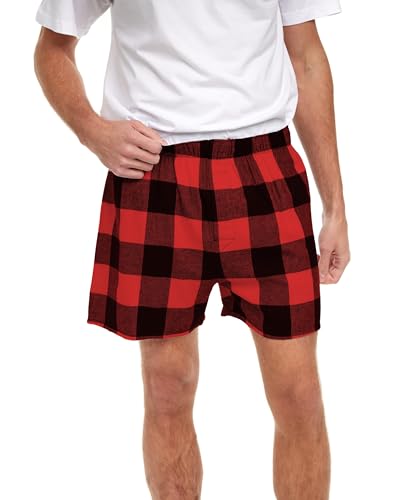 Andrew Scott Men's 4 Pack Cotton Flannel Super Soft Woven Boxer Shorts2